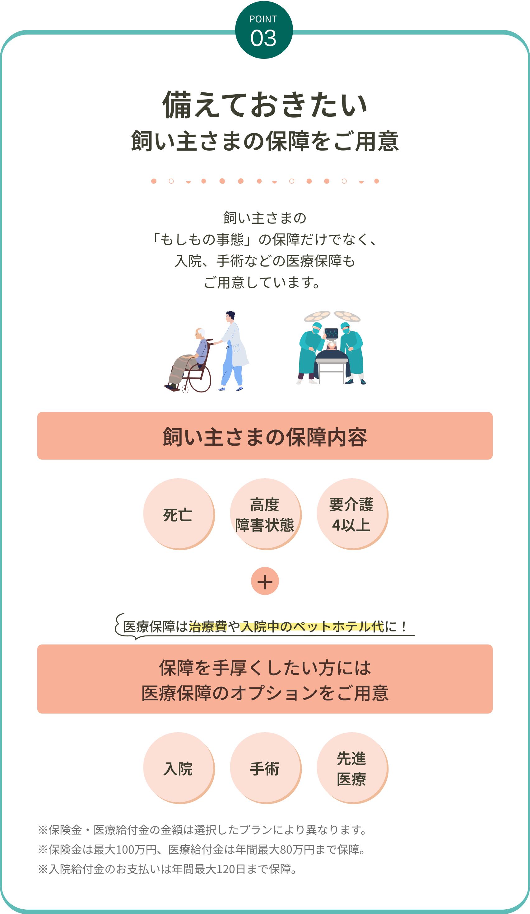 備えておきたい飼い主さまの保障をご用意